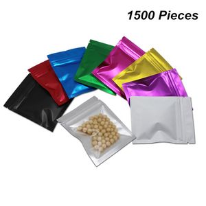 9 colori 7,5x10 cm 1500 pezzi richiudibile Mylar Foil Smell Proof Food Storage Bag Tacche a strappo Foglio di alluminio Sacchetti di imballaggio con cerniera