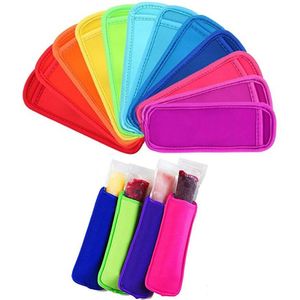 11 colori sacchetti per ghiaccioli antigelo contenitori per ghiaccioli per congelatore riutilizzabili in neoprene isolante buste per ghiaccioli borsa per bambini utensili da cucina estivi