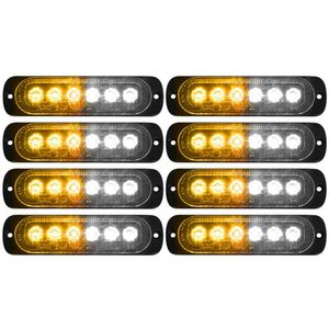 車の白い黄色の琥珀色のストロベートLEDライト6 LEDストローブシグナル警告ライトバーセキュリティフラッシュ点滅電球表面マウントランプ12V 24V