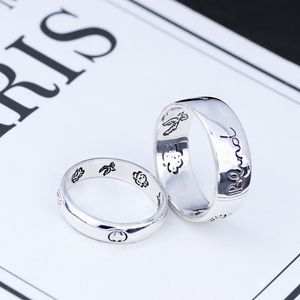 Blind Love Ring Fearless Love Eye and Bird 925 Sterling Silver European och American Trend Men and Women Par Retro Ring Gift