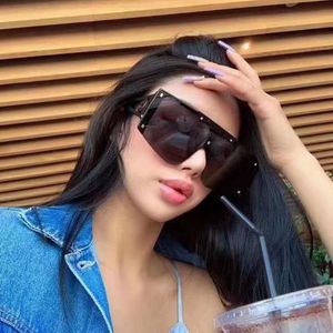 8152 preto / cinza das mulheres Óculos de sol Unisex Designer Sunglasses Luxury Sunglasses Fashion Designer extragrande whith caixa