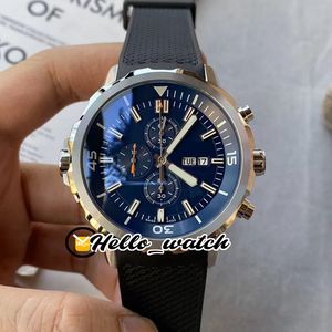 Ny Edition Expedition 376805 Miyota Quartz Chronograph Mens Watch Blue Dial Steel Case Stopwatch Blue Rubber Strap Klockor Hello_Watch