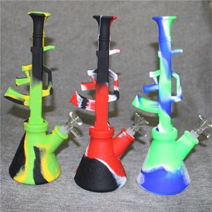Silicone Bong Glass Bong Unbreakable Oil Rigs Beaker Bong BPA Free Unique Honeycomb Texture Water Pipe for wax