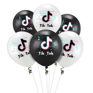 Mercado de balões 12 polegadas Tiktok Balloon 100 peças/lote decorativos decorações de vídeo Tik Tik Tok