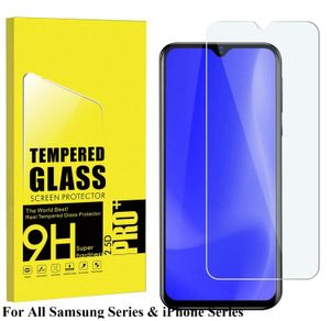 Displayschutzfolie für Samsung Galaxy S10 A51 A71 A21 A10 A11 A20E A31 Plus 9H 2,5D gehärtete Glasfolie für iPhone 11 12 13 Pro Mini 6 6S 7 X XS XR max