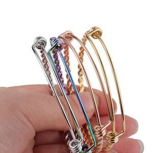 Aço inoxidável DIY expansível ajustável pulseiras para as Mulheres Homens 55 milímetros 60 milímetros 65 milímetros Tamanho torcida do fio Knot Bracelet Jóias