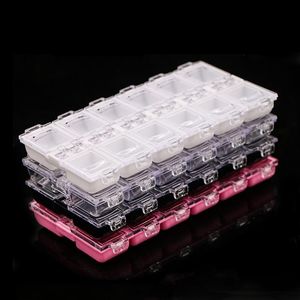 Partihandel Tom förvaringslåda Rhinestone Acrylic Crystal Pärlor Smycken Caja de Almacenaje Nail Art Tillbehör Display Case Storage Box