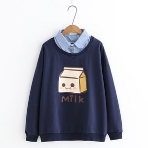 T-shirts Students Girl Long Sleeve Animal cute Tops &Tees Comfortable Preppy Style Crew Neck Kids Clothing