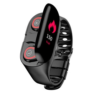 2 in 1 M1 Wireless BT Universal-Kopfhörer, intelligente Armbänder, Schlaf-Tracker, Schrittzähler, Blutdrucküberwachung, intelligente Armbänder für Huawei, iPhone, Samsung, LG