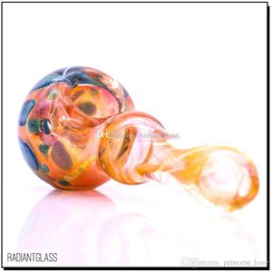 Seven Leaf Grass Glass Pipes Heady Dab Pipe for Smoking High Quality hand spoon deisgn