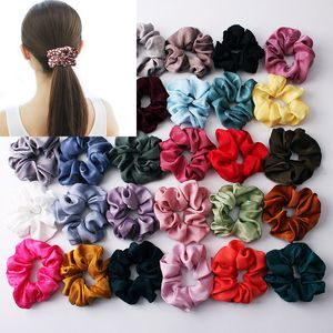 Satin Fabric Scrunchies Hair Ring Pony Tails Holder Hair Elastics Ties Suitable for Women Girls Hair fashion will and sandy gift