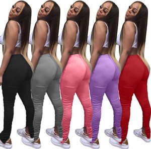 Fashion Women Flare Pants Bell bottoms High Waist stacks leggings Hip Hop Trousers Sexy Fold Night Party Street Club Bandage Sweatpants 816