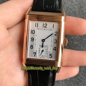 MGF Reverso Flip på båda sidor Dubbel tidszon 2702421 Vit Urtavla Cal.854A/2 Mekanisk Handupprullande Herrklocka Rose Gold Klockor evighet