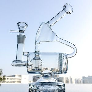 Bong in vetro da 9 pollici Narghilè unici Unico percolatore in linea Olio Dab Rigs 14mm Tubo dell'acqua comune con ciotola