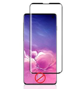 Escudo Film Cobertura Fingerprint Unlock vidro temperado completa protetor de tela para borda SAMSUNG GALAXY S10 Além disso S10E S8 S9 S7 S6 Nota 8 Nota 9