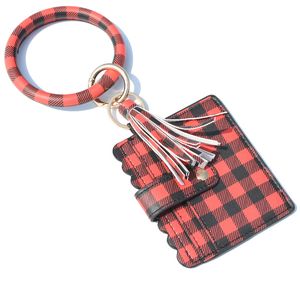 12styles armband handväska Keychain Kvinnor Tassels armband PU Läder Wrap Key Ring Bangle Wristlets Coin Purses Card Holder Bag GGA3634-2