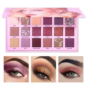 UCANBE Pembe Menekşe Çıplak Göz Farı Paleti Makyaj 18 Renkler Mat Işıltılı Glitter Göz farı Pudra Su geçirmez Pigment 20sets / lot DHL