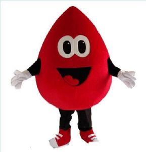 2019 fabriksuttag röd blod droppe maskot kostym tecknad karaktär snygg klänning karneval kostym anime kit mascot ems frakt