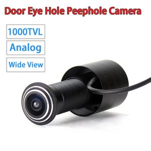 Câmeras Mini Analógico CVBS 1000TVL Porta Eye Hole Câmera Câmera de 170 graus Vista ampla CCD Wired Color Video Viewer