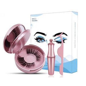 2 Pairs Magnetic Eyelash Eyeliner Eyelashes Tweezers Kit 5 Magnets Full Eye No Glue Reusable False Eye Lashes