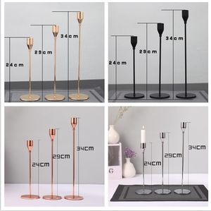 3 Pçs / lote Europeia Candle Holder 4 Cores Candlelight Jantar Candlestick Metal Vela Stand Fontes de Casamento Fontes de Bar Festa Decoração Home