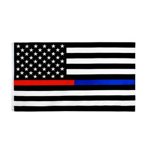 3x5Fts thin Red Blue Dual line flag fire fighter and police direct factory wholesale