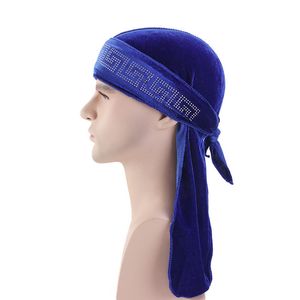 Samt-Durag-Piratenhüte, Haarhaube mit langem Schwanz, Hip-Hop-Hüte, Radkappen für Erwachsene, Herren und Damen, Sportzubehör