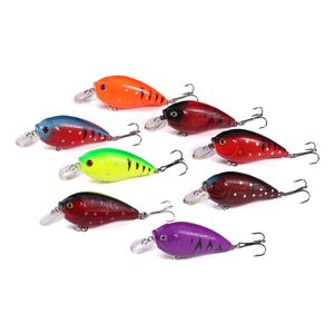 Hengjia 200PCS Fiske Lures Crankbait krokar 7cm 9,8g 6 # krokar vev hårda beten, fiske lockar blandat fiske bete