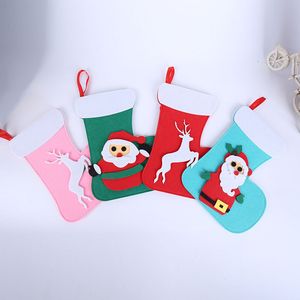 New Christmas Felt Decoração da árvore de presente Botas de doces do Natal Meias de Natal Meias Pendant DHL frete grátis