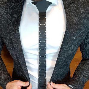 Wholesale stylish ties resale online - 3 Colors Stylish Fashion Acrylic Matte Black Necktie Ties Diamond Shape Hextie Classic Style Skinny Men Black Ties