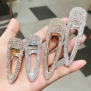 Women Barrettes hairclips Girl Crystal Hairpin Fashion Flash Barrette Ladies Diamond Hair Clip Woman Party Hair accessories Decoration