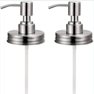 Stainless Steel Mason Jars Lid Leak Proof Soap Dispenser No Transparent Bottle Press Pump Head New Arrival 7 5bt D2