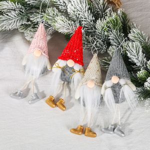 New Christmas Decorations Sequin Faceless Doll Leg Pendant Creative Forest Old Man Doll Hanging Piece 2021 New Year