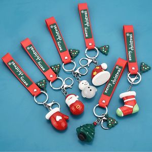 Moda Feliz Natal Key Ring Cartoon ￁rvore de Natal Papai Noel Soca de chaves de chaves de chave