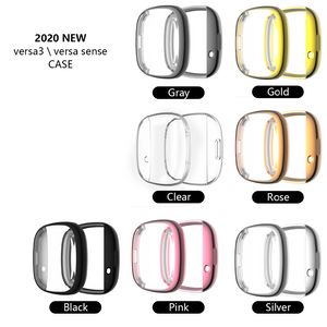 Smart Watch Protective Case para Fitbit Versa 3 / Sensa Versa 2 Lite Anti-Raspe Capa Completa TPU Soft TPU Protector SmartWatch Acessórios