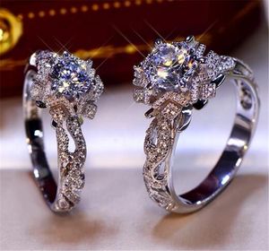 1CT Sterling Silver amantes do aniversário de casamento SONA festa de noivado anel de diamante BAND Fine Jewelry clássico PT950 Mulheres presente Fan