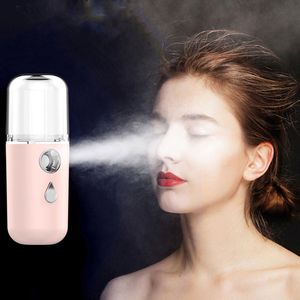 Portable USB Hydrating Spray Mini Laddning Nano Facial Steamer Spray Device Skin Care Tools Beauty Face Sprayer HHA1589