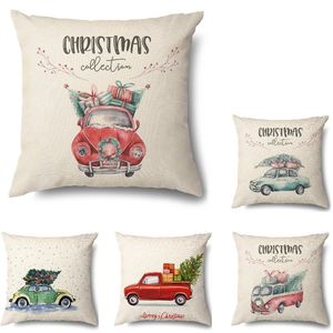 Christmas decoration Christmas Pillow Case English Letter Automobile Truck Drukuj Prosta sofa z poduszką Case 45 * 45 CM T500285