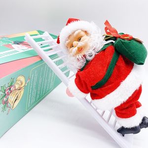 Party Supplies Elektryczne wspinaczka Drabina Santa Claus Cute Cartoon Automatyczne wspinaczki Drabina Christmas Prezent dla dzieci bez baterii T500197