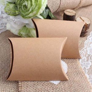 50st Craft Pillow Favor Boxes Wedding Party Candy Boxes Anniversary Party Presentkorg Birthday Sweet Package Gifts Holder Papper Boxar