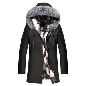 Giacca in vera pelle Giacca invernale Uomo reale Cappotto di pelle di pecora per uomini Cappotti di pelliccia naturale in pelliccia calda Plus Size Chaqueta Hombre