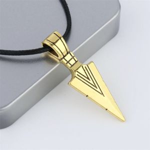 Męskie Vintage Spearhead Arrowhead Gold Wisiorek Męskie Naszyjniki Łańcuch Special Surf Rower Ze Stali Nierdzewnej Biżuteria