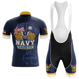 2024米国海軍プロサイクリングジャージーセットサマーサイクリングウェアマウンテンバイク服自転車服MTBバイク