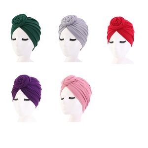 Styling Populär Donut Turban Kvinnor Färgning Muslin Hårlock Kemoterapi Hat Satin Hijab Hårcaring Fashion Cotton Bonnet
