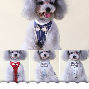 Fashion Dog Harnesses Lovely Vest Type Tie Pet Harnesses for Small and Medium Dog with Traction Belt Pet Supplies Accessories
