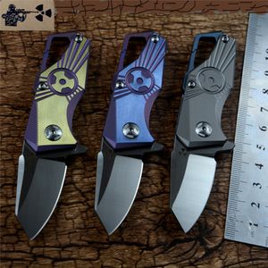 S35VN Edelstahl Taschenmesser, faltbar, Mini-Klinge, Griff aus Titanlegierung für EDC, Obstschneiden, Camping, Wandern, Jungle Edge, Marke JK5313