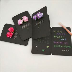 花ドライDIYの花カードクリエイティブハンドメイド感謝祭母の日の誕生日カード手書きの祝福グリーティングカードVT1617
