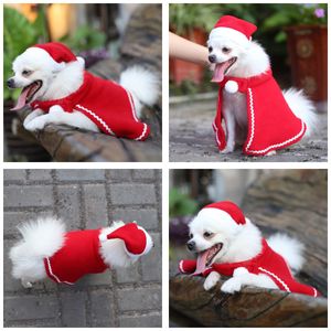 Natal pet decoração cão pequeno cão vestido roupas roupas Teddy cão Cape HAT vestido do Natal pet chapéu Cape T3I51106 terno