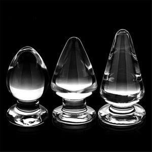60mm Women Big Large Glass Sex Toys Transparent Crystal Anal Plug Vagina Butt Plugs