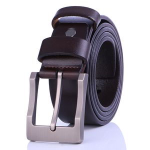 Fashion men Belt Cowskin genuine leather belt Needle Buckle man belt 105cm-125cm male jeans strap belts